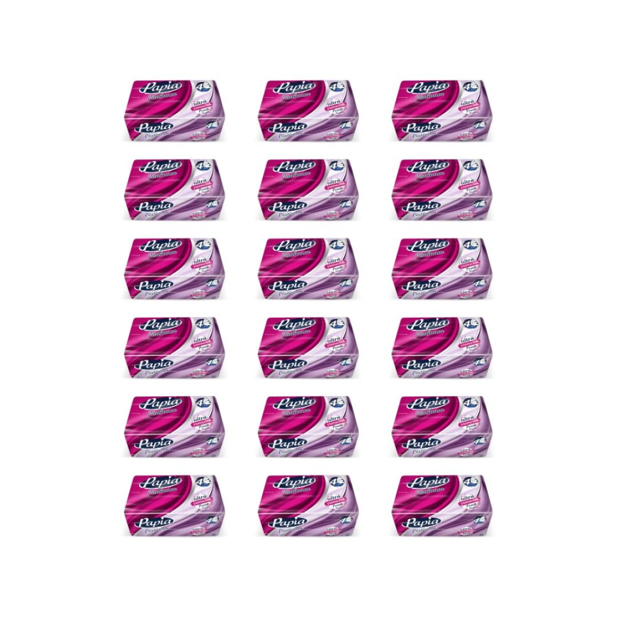 Pañuelos faciales Papia cuádruple hoja Platinum x 125 unidades - FUNDA x 18 