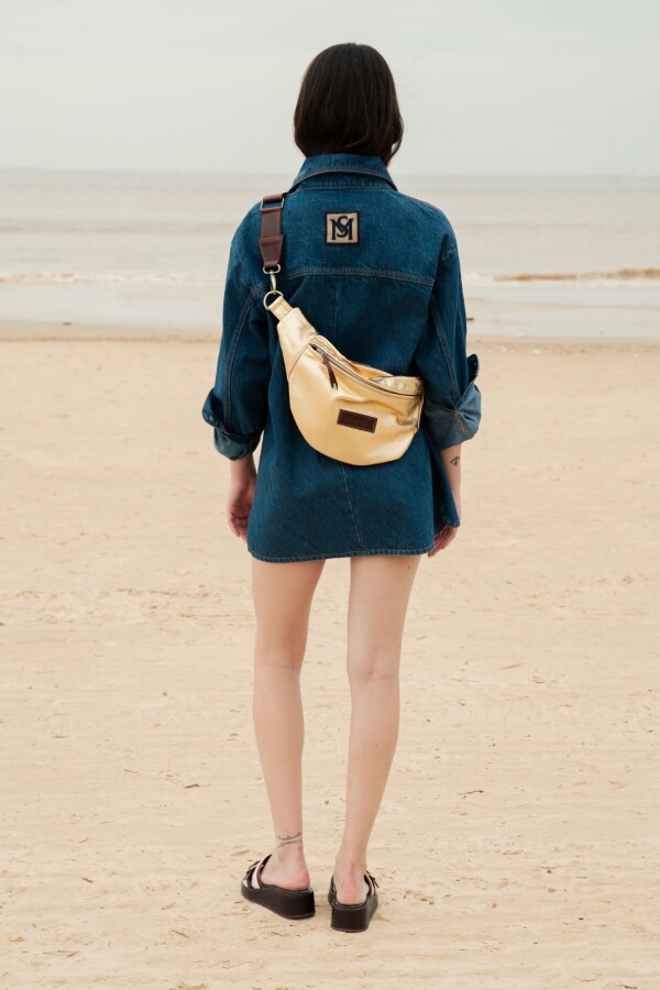 Leather Fanny Pack Dorado Fuerte