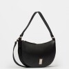 Cartera al Hombro Lua En Cuero Graneado Negro