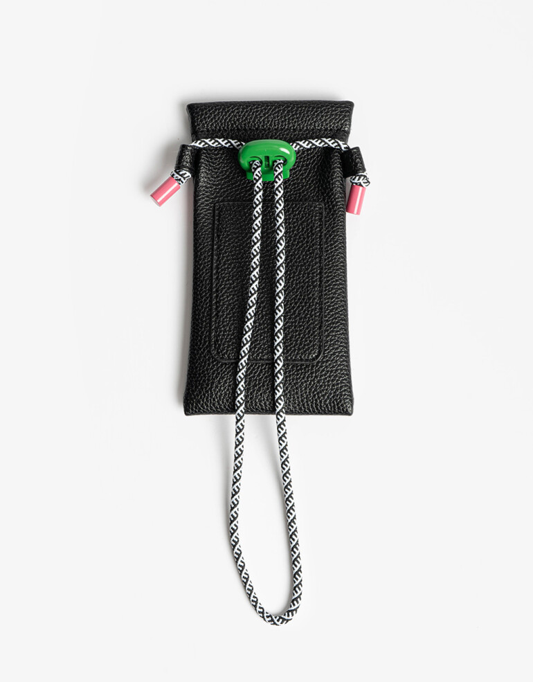 Estuches Anteojos PU Estuche De Anteojos Con Cordón - Negro