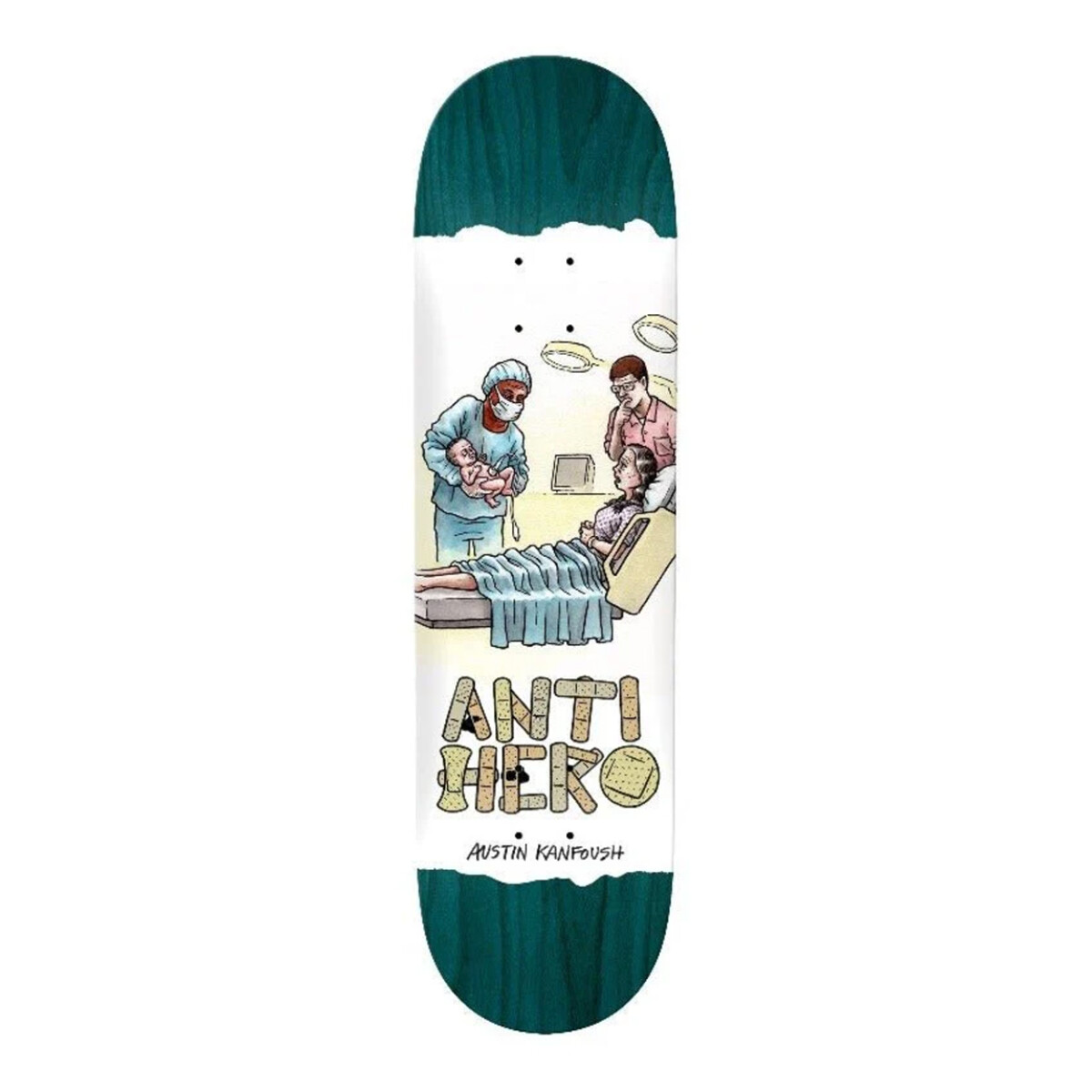 Deck Anti Hero Medicine Kanfoush 8.125'' (Lija incluida) - Verde 