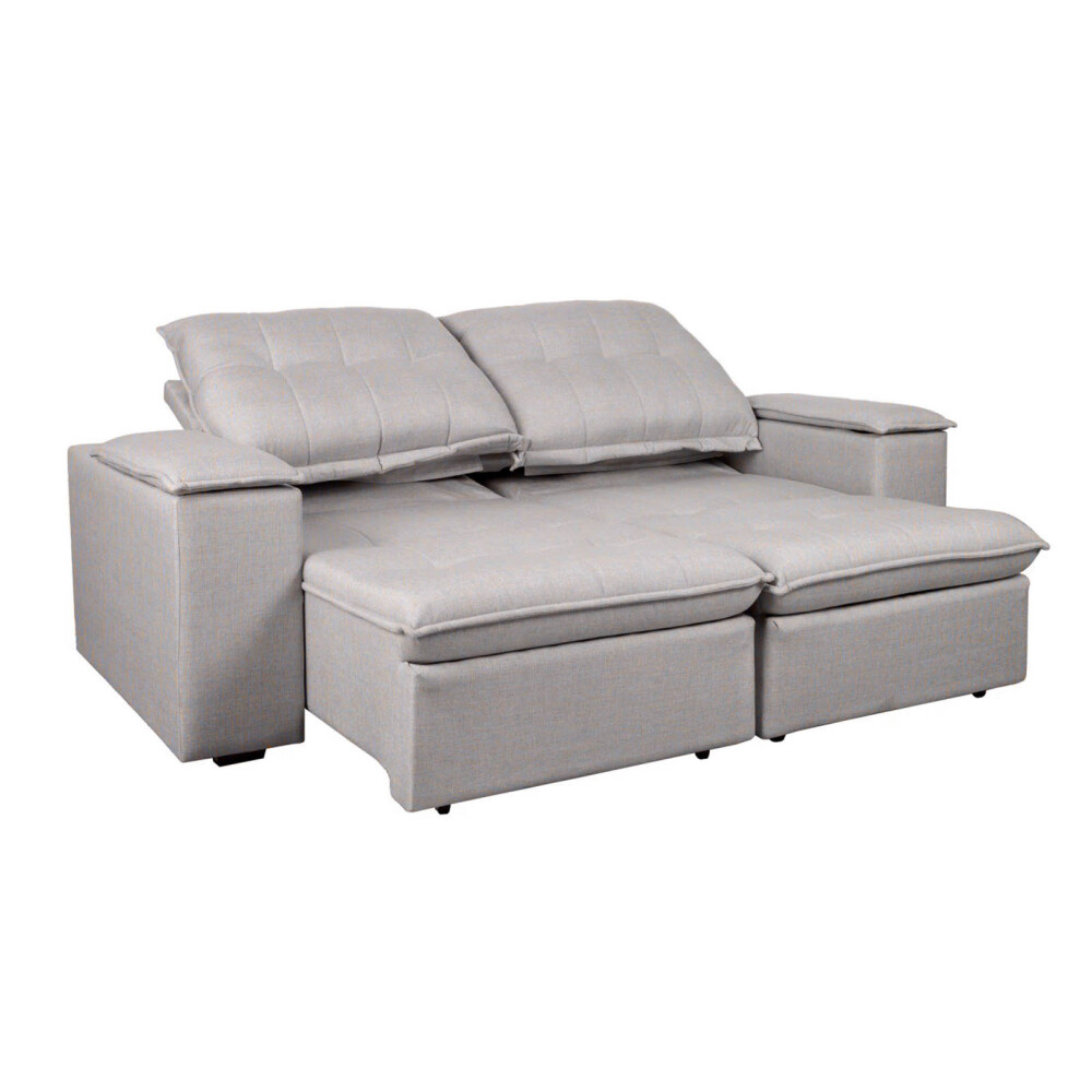 SOFA RETRACTIL 3 CUERPOS TELA GRIS ATLANTA GRIS OSC