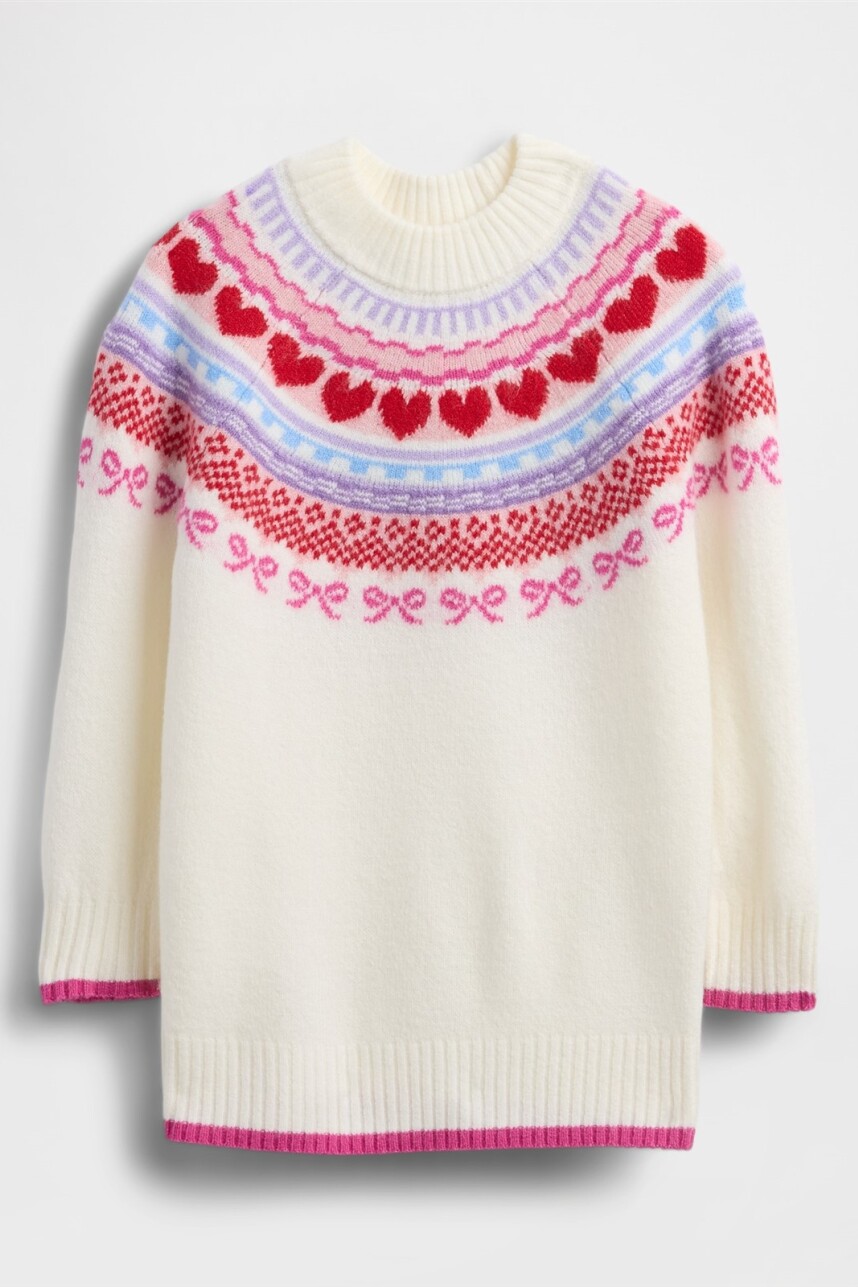 Vestido Buzo Fairisle Toddler Niña Ivory Frost