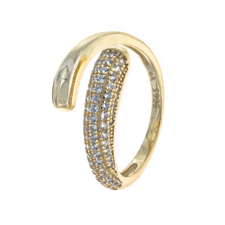 Anillo de plata 925 con baño de oro amarillo y circonias. Anillo de plata 925 con baño de oro amarillo y circonias.