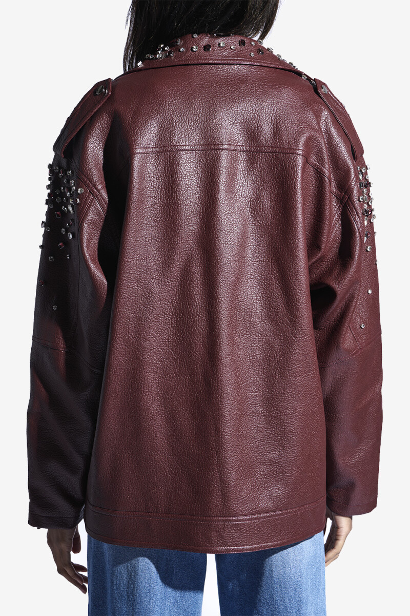 CHAQUETA FUR CATRINE Bordo