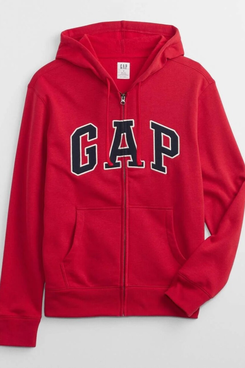 Canguro Con Cierre Logo Gap Hombre Modern Red