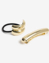 Accesorios Pelo Set Varios Set De Hebilla Y Gomita Elástica Cuff - Dorado