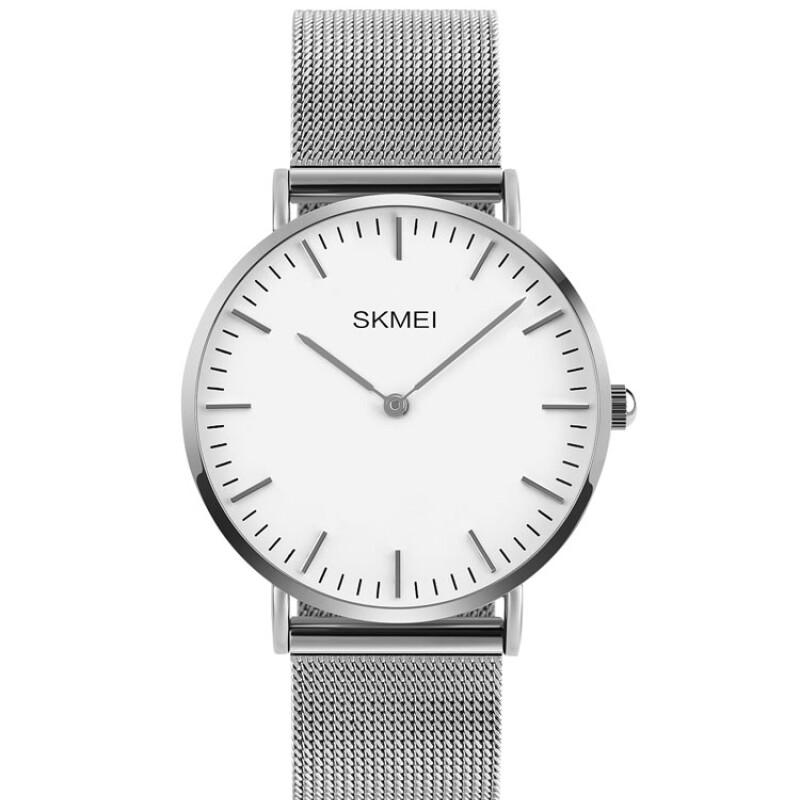Reloj Skmei Q028SI Unisex Analógico Minimalista Plateado Plateado