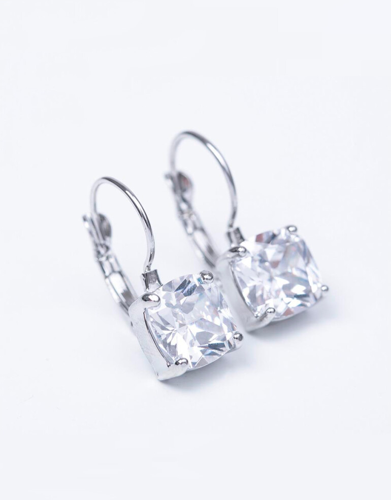 Aros Colgantes Cortos Strass Aros Cortos Cubic - Cristal
