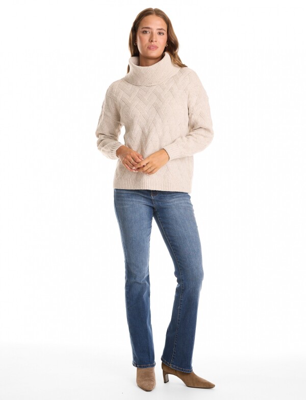 Buzo Cuello Volcado BEIGE CLARO