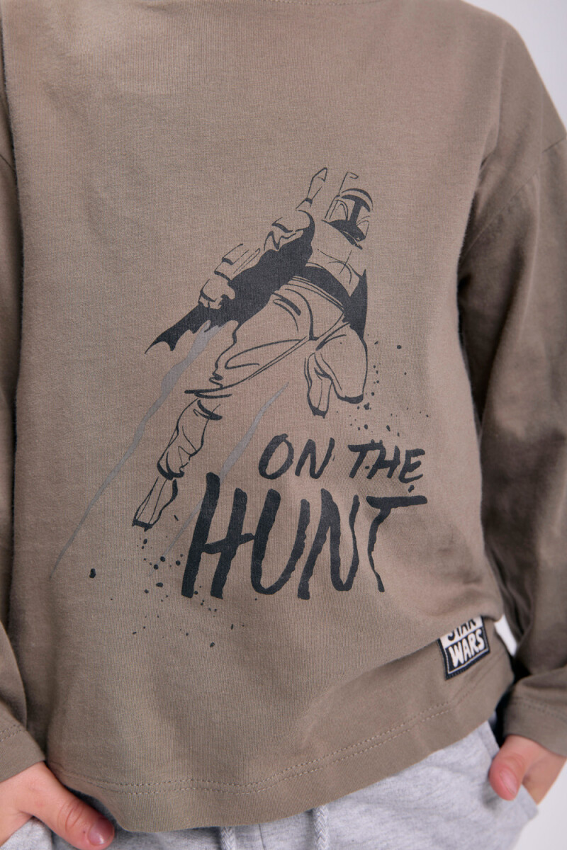 Remera estampada Beige