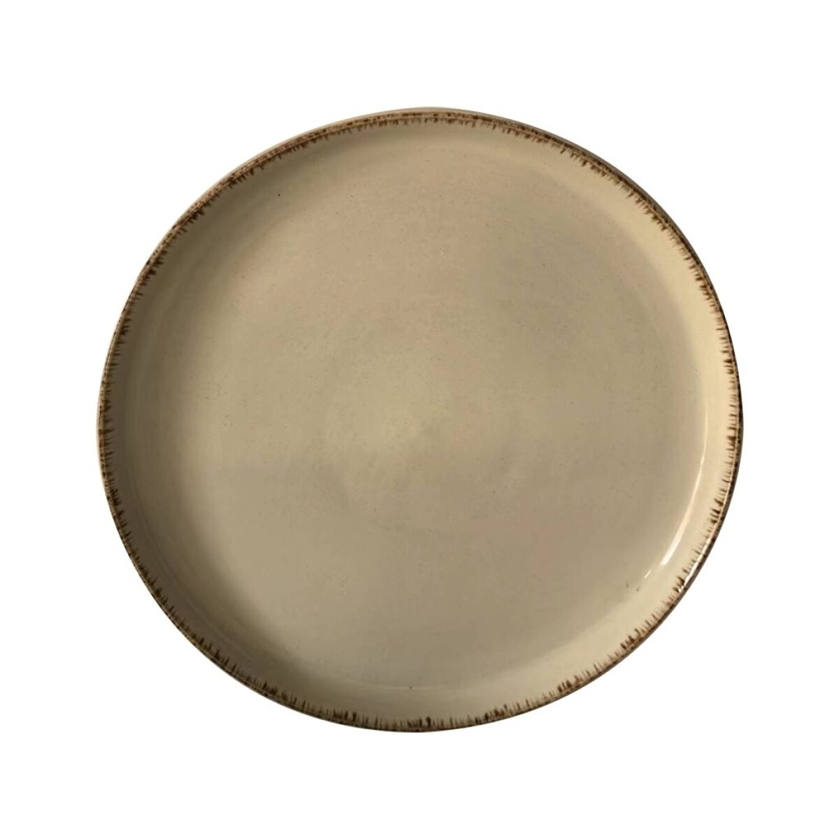 PLATO DE MESA D27CM BEIGE BORDE MARRON 