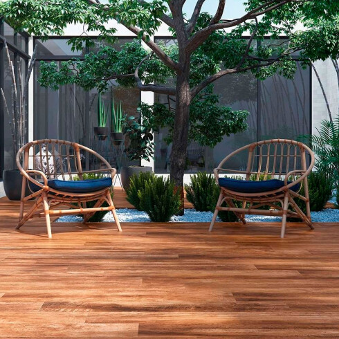 Porcelanato Madera Antideslizante 19X90.2Cm 7.4Mm Piso Pared GAMAS DE MARRON