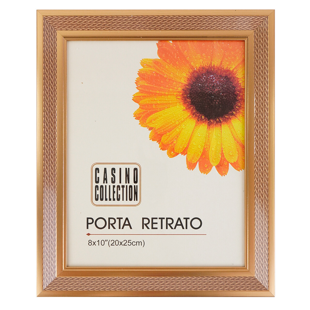 Portarretrato de plastico dorado 15x25 