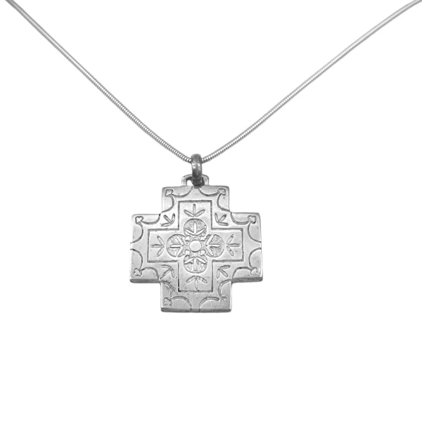 Dije Colgante Cruz Calada-Plata 925-Sin Piedra-CP4437 sinpiedra