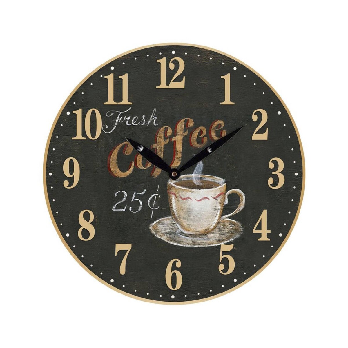 Reloj Analógico de Pared en MDF con Estampado Selecta 29cm - COFFEE 