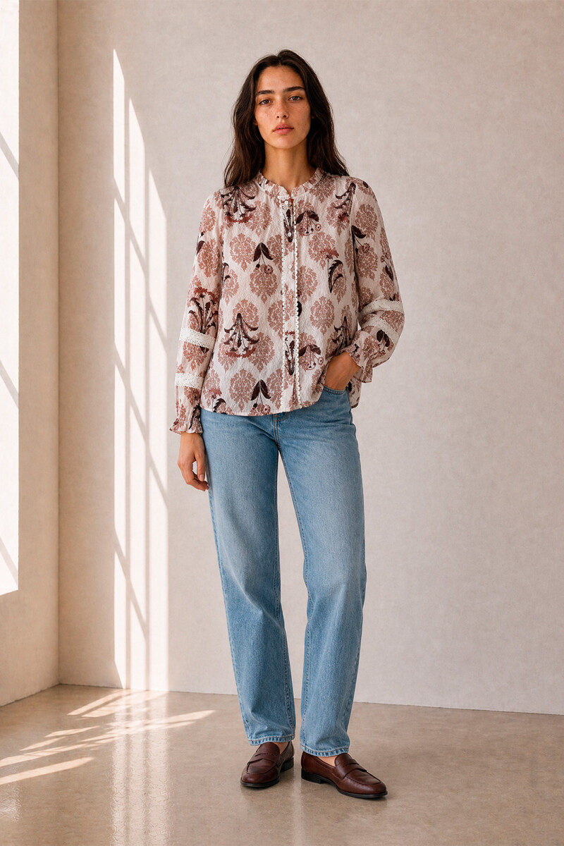 CAMISA DAMASCO BEIGE