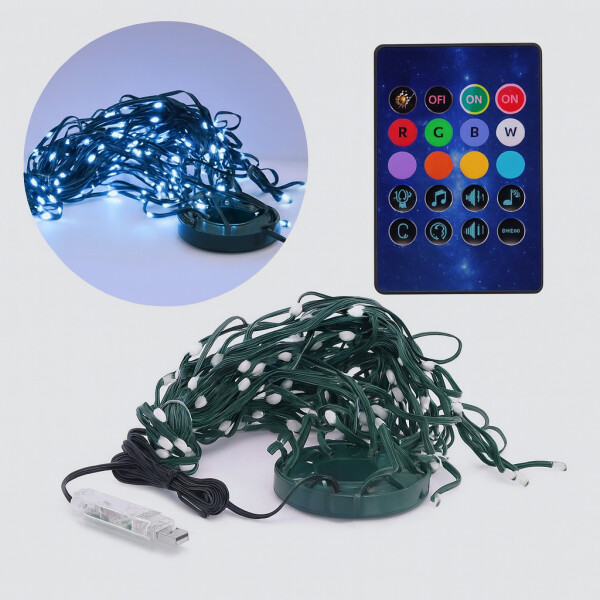 Árbol Navidad Verde Luces Smart Led Base Metal Premium 150cm Color Verde Multicolor