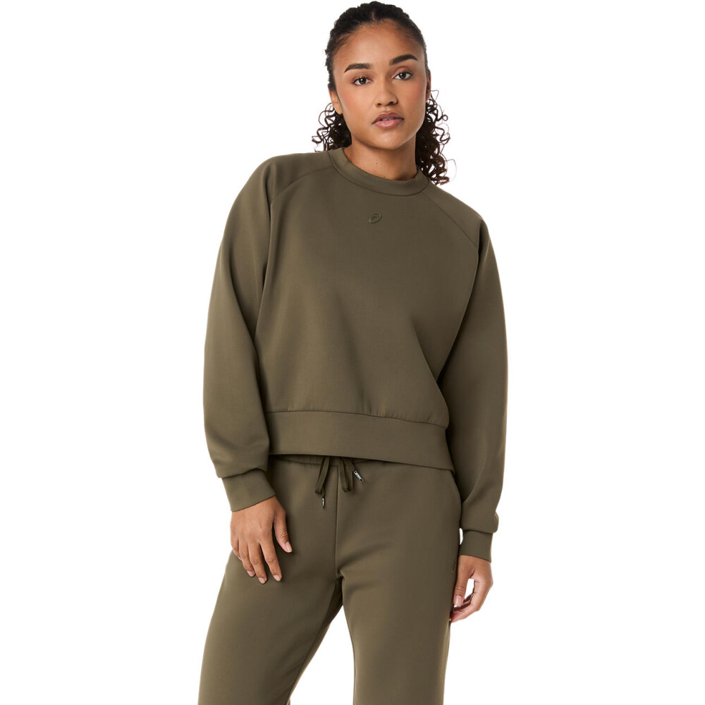 Polera Training Nagino Refined Texture Sweat Top Mujer Dark Olive