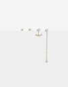 Aros Colgantes Largos Cubic zirconia Set De Aros Cubic Dorado - Dorado