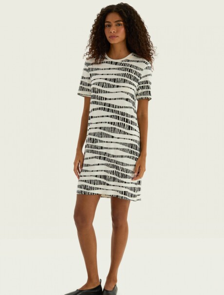 VESTIDO CORTO ESTAMPADO BLANCO