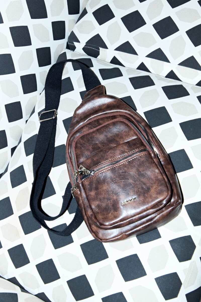 Riñonera cruzada cracked - marrón 