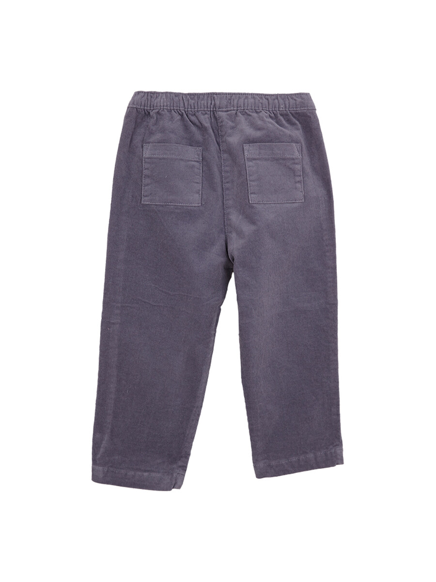 Pantalon Largo De Pana Gris Azulado