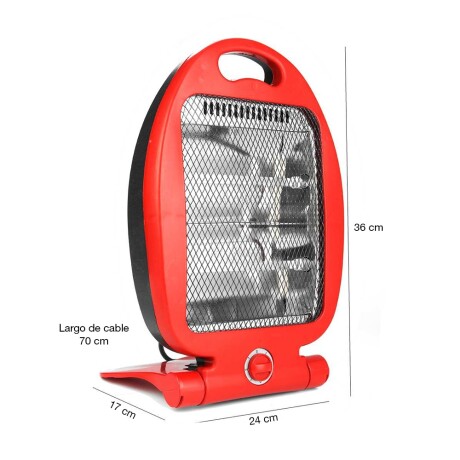 Estufa A Cuarzo 2 Tubos 800w 1 Año Garantia 220v Rojo