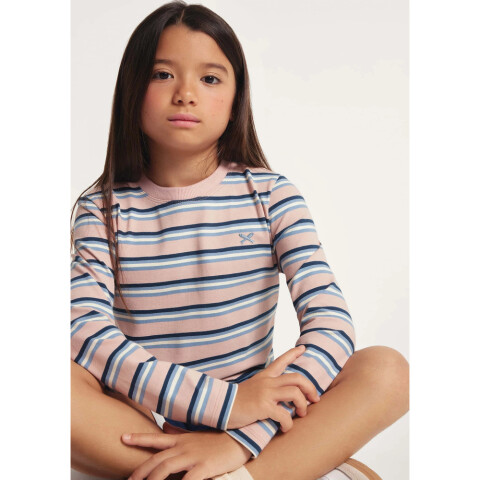 BLUSA ML FEM ROSA COM AZUL