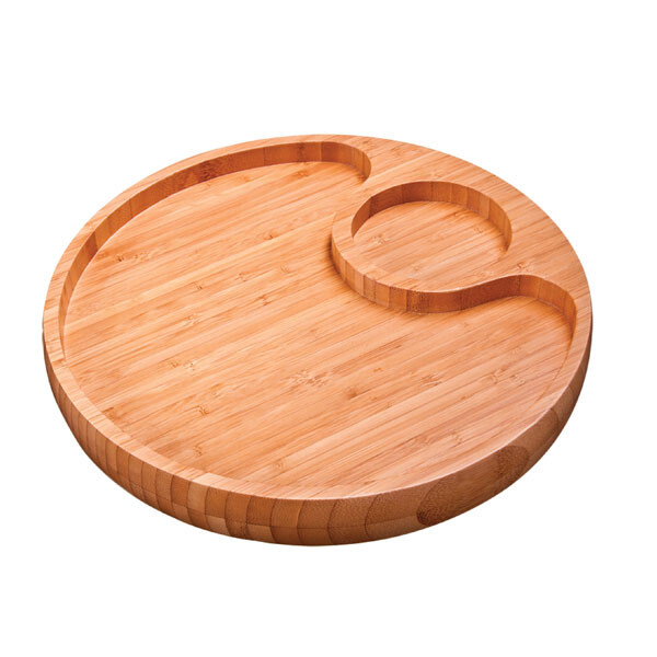 BANDEJA CON 2 DIVISIONES DE BAMBU 32.5X3.8 CM. MARRON