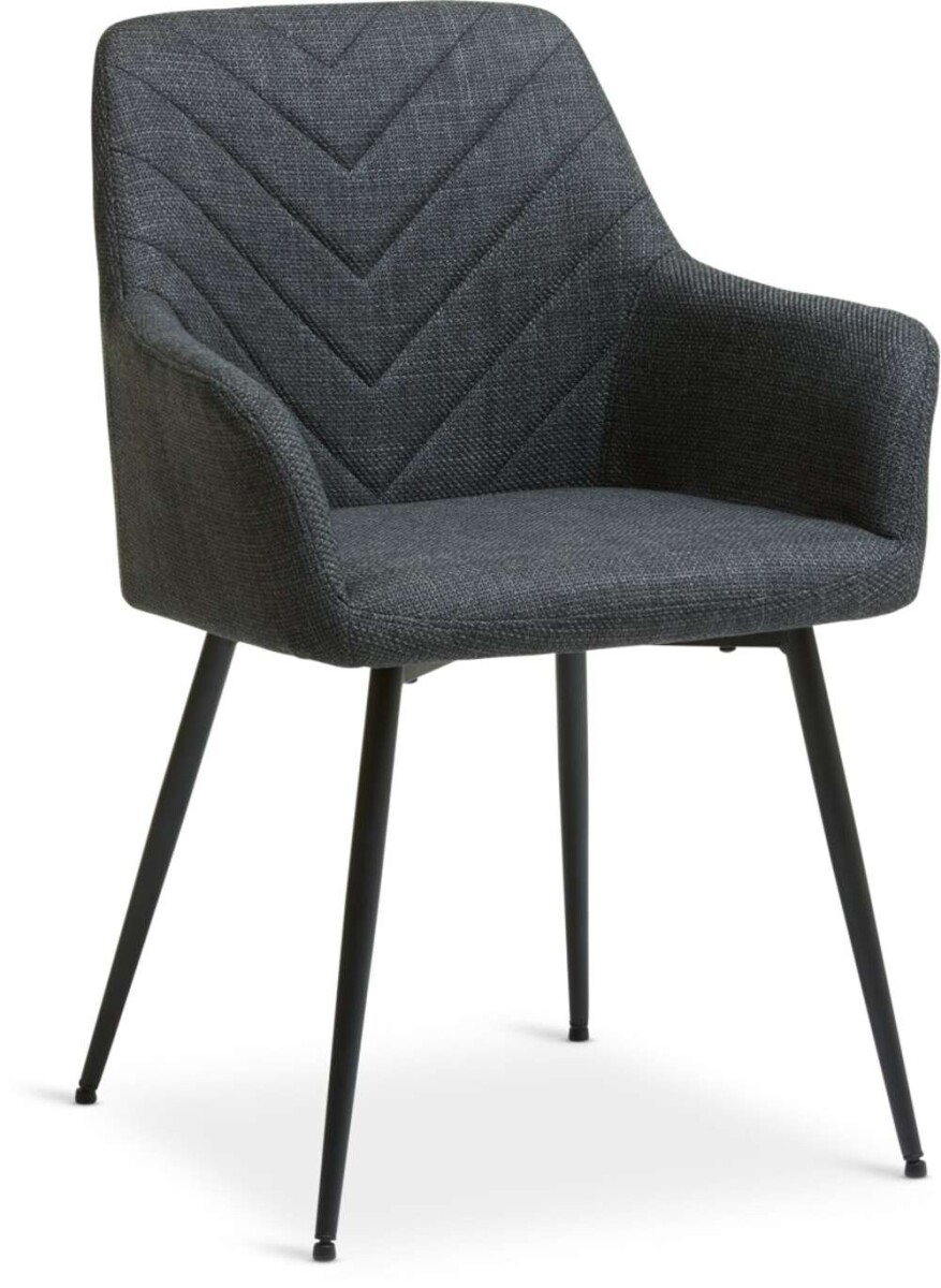 Silla De Comedor Purhus Tela - Negro/Negro 