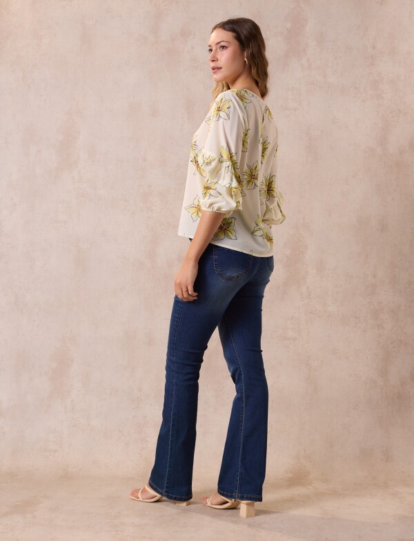 Blusa Manga Volados AMARILLO/MULTI