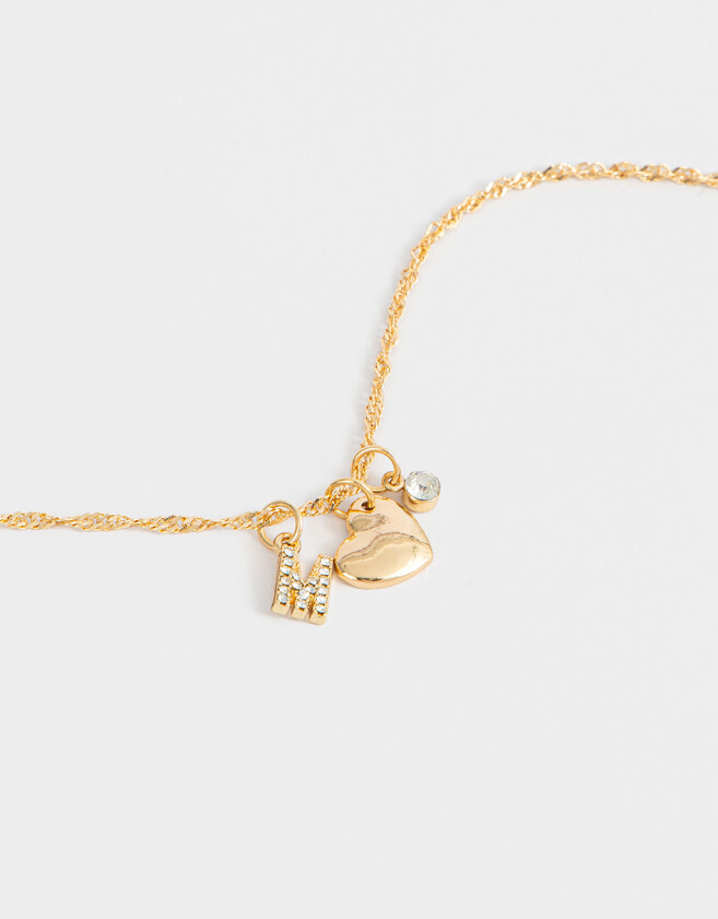 Cadena Corta con Dije De inicial Cadena Corta Con Dije De Inicial "m" - Dorado