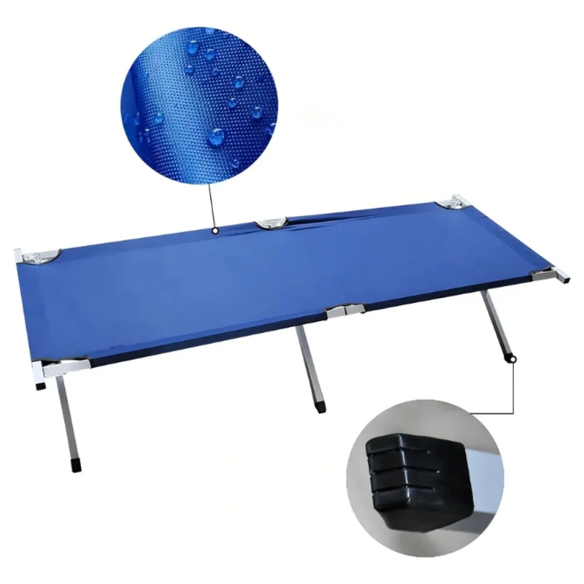 Catre Plegable en Aluminio Reforzado Con Bolso - Azul 