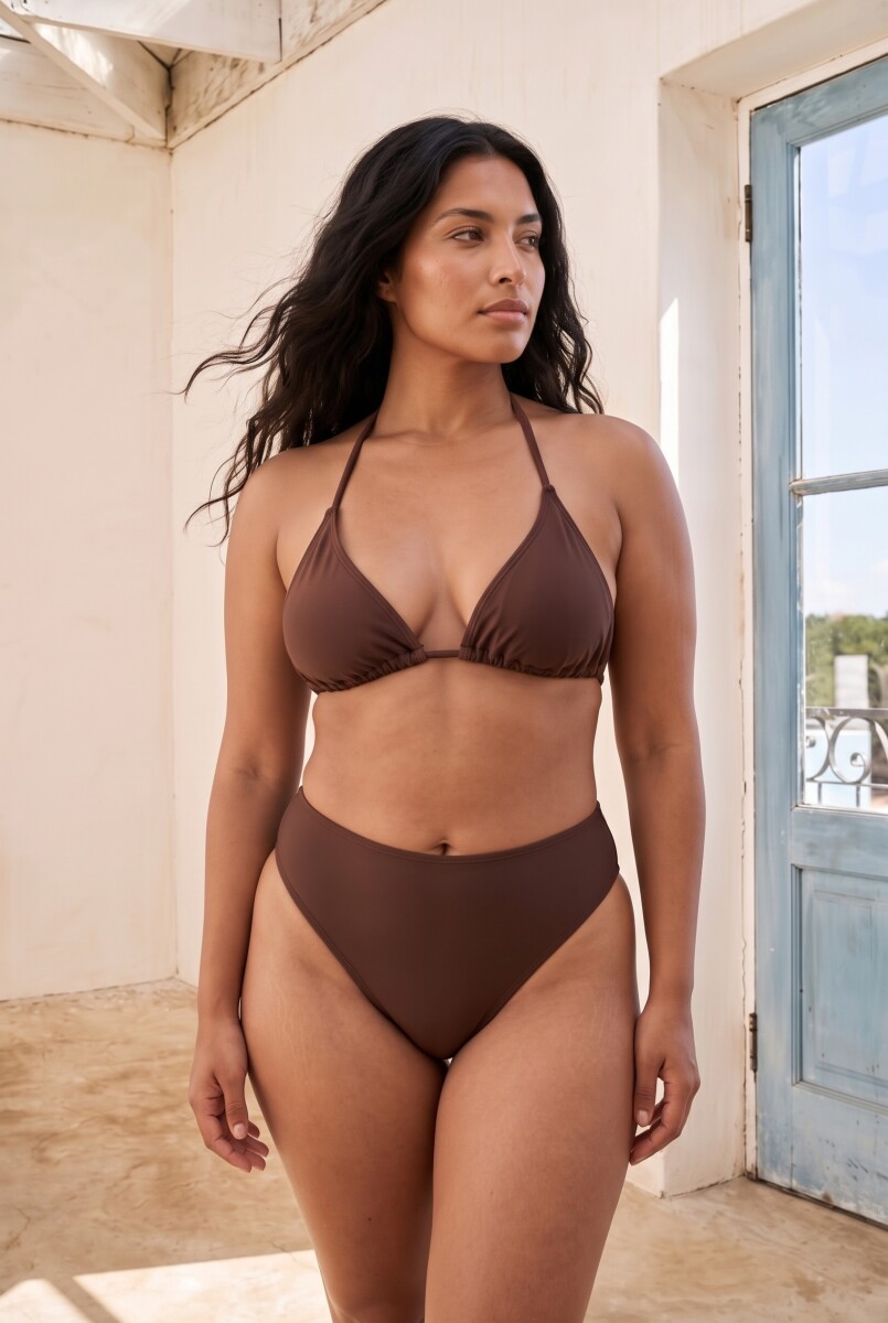 BIKINI TIRO ALTO - CHOCOLATE 
