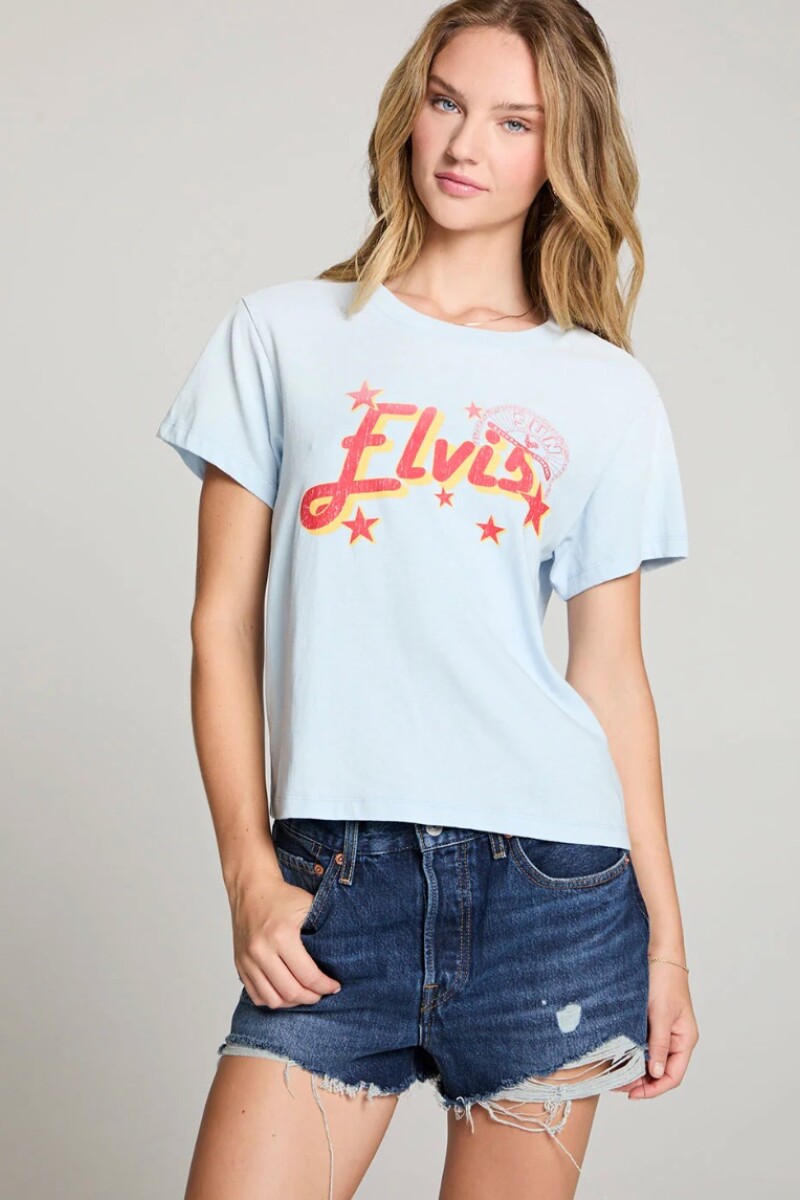 Camiseta Elvis Celeste