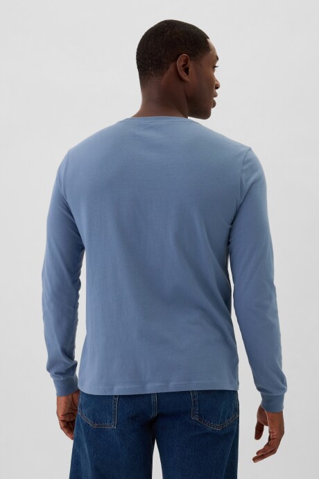 Remera Basica Cuello Redondo Manga Larga Hombre Bainbridge Blue