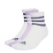 Medias de Mujer Adidas Acolchadas 3 Tiras Sportswear Blanco - Violeta