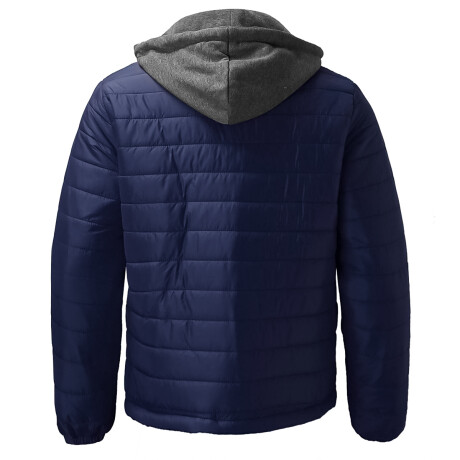 Campera Inflada Uzspace Combinada Con Capucha Hombre Azul