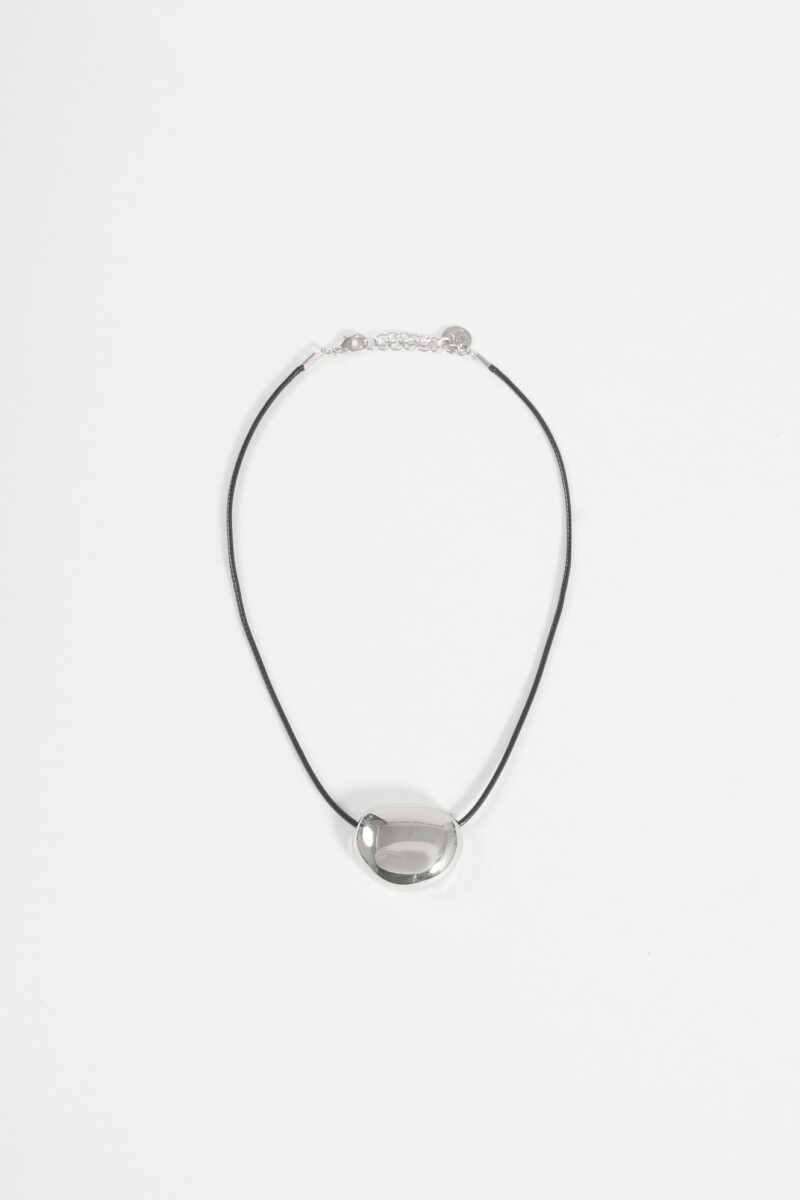 Collar cordón dije bold plateado