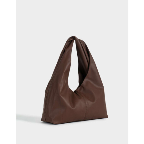 Cartera Shopper Combinada Marron Chocolate