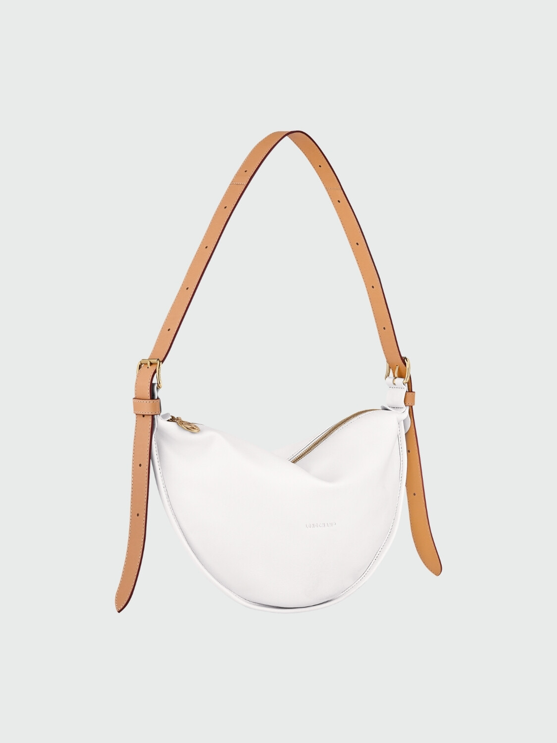 Longchamp - Bolso Cruzado de cuero, Smoothie Negro con Logo
