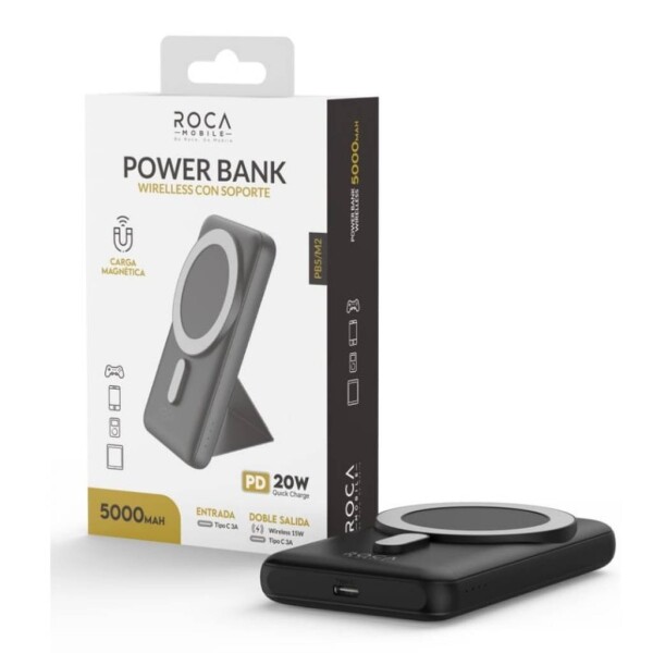 Cargador Portatil Power Bank Roca 5000Mah Tipo C Magnetico Cargador Portatil Power Bank Roca 5000Mah Tipo C Magnetico