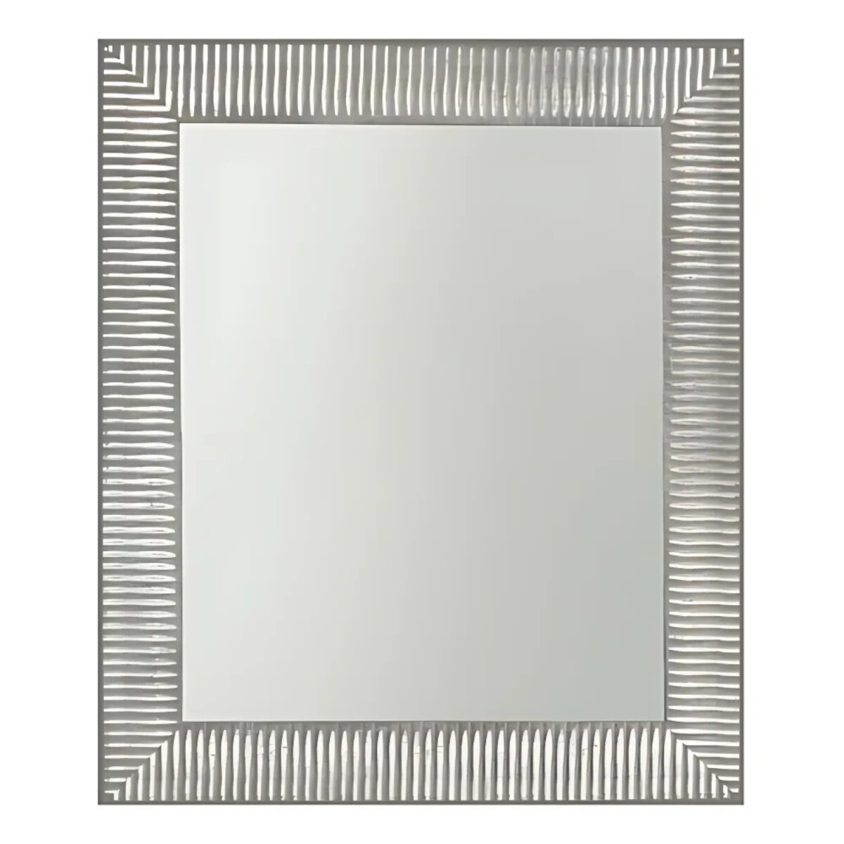 Espejo Rectangular con Marco de Madera Labrado Gris 64x54cm 