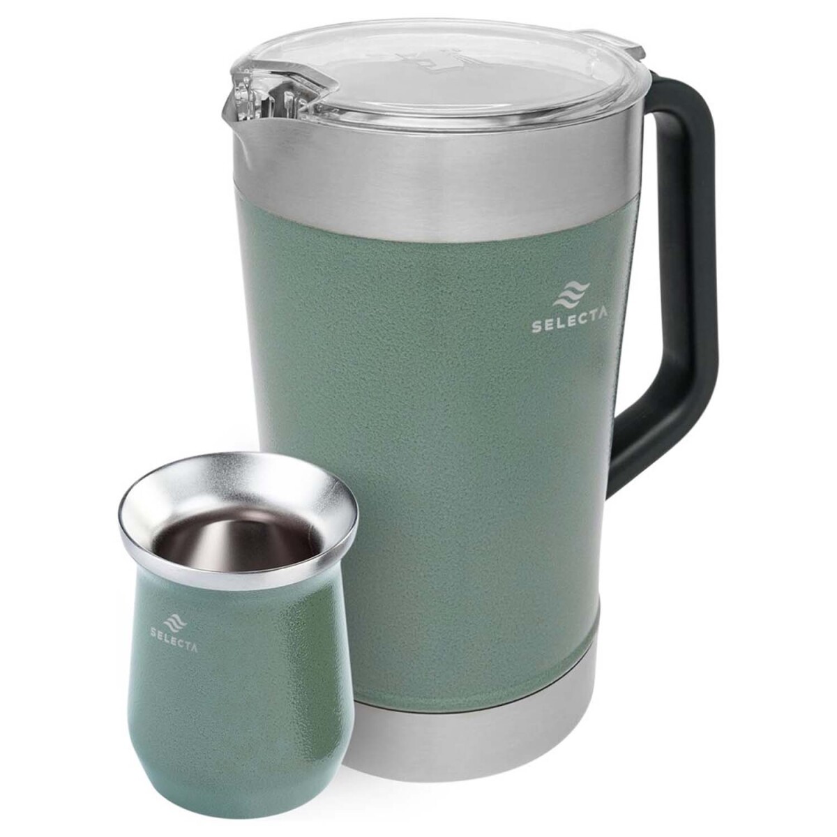 Set Jarra Térmica 1.9Lt + Mate 330Ml Acero Inox Doble Pared - Verde 