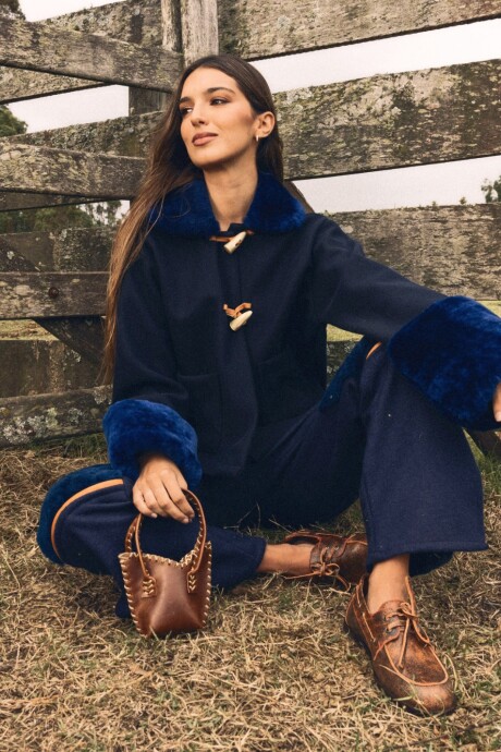 Campera New Jersey Base Azul / Corderito Azul