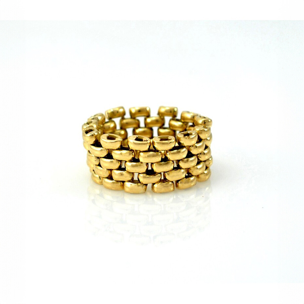 Anillo De Oro Amarillo 18K Estilo Panther 5 Hilos 