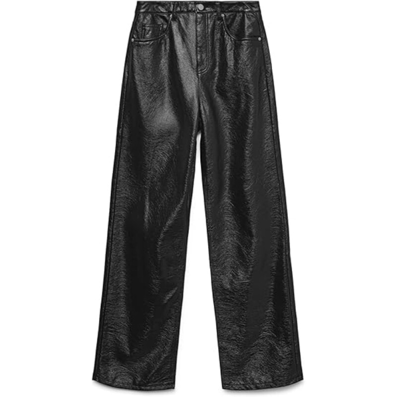 VMTESSA HR WIDE COLORED VINYL PANTS NOOS BLACK