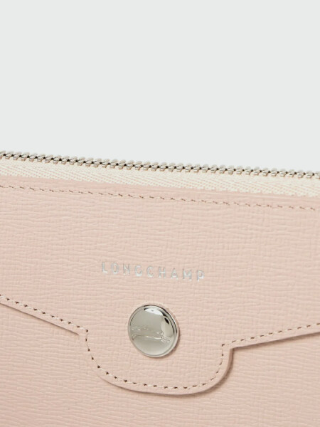 Longchamp -Billetera de cuero con cierre, le pliage Héritage Rosado