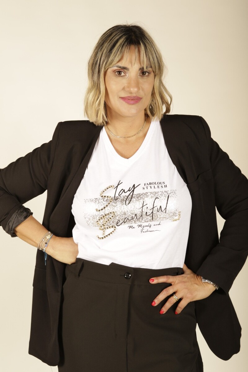 Remera Stay Beautiful - Blanco 